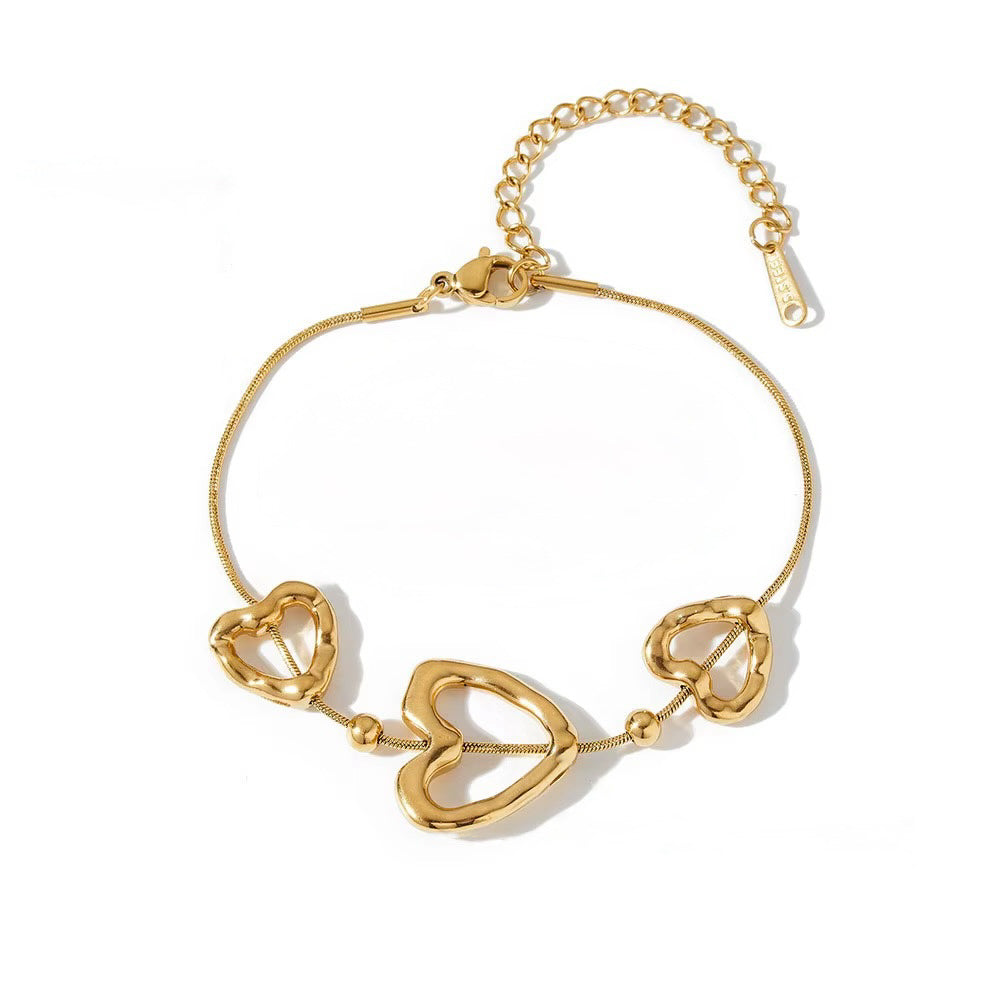 Open Heart Necklace & Bracelet Set