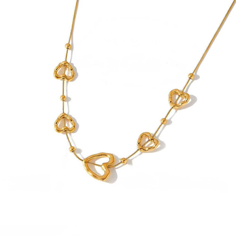 Open Heart Necklace & Bracelet Set