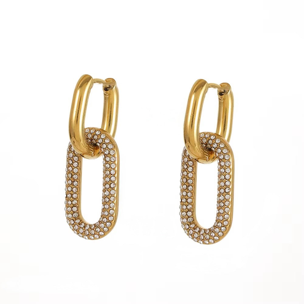 Pavé Link Drop Earrings