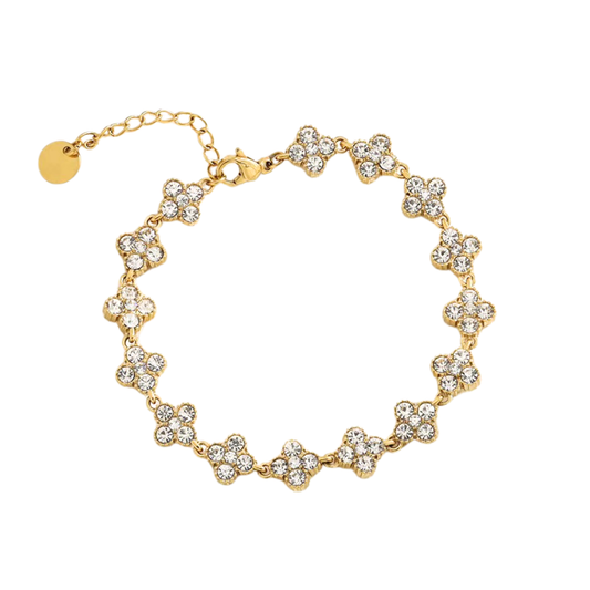 Four-Petal CZ Bracelet