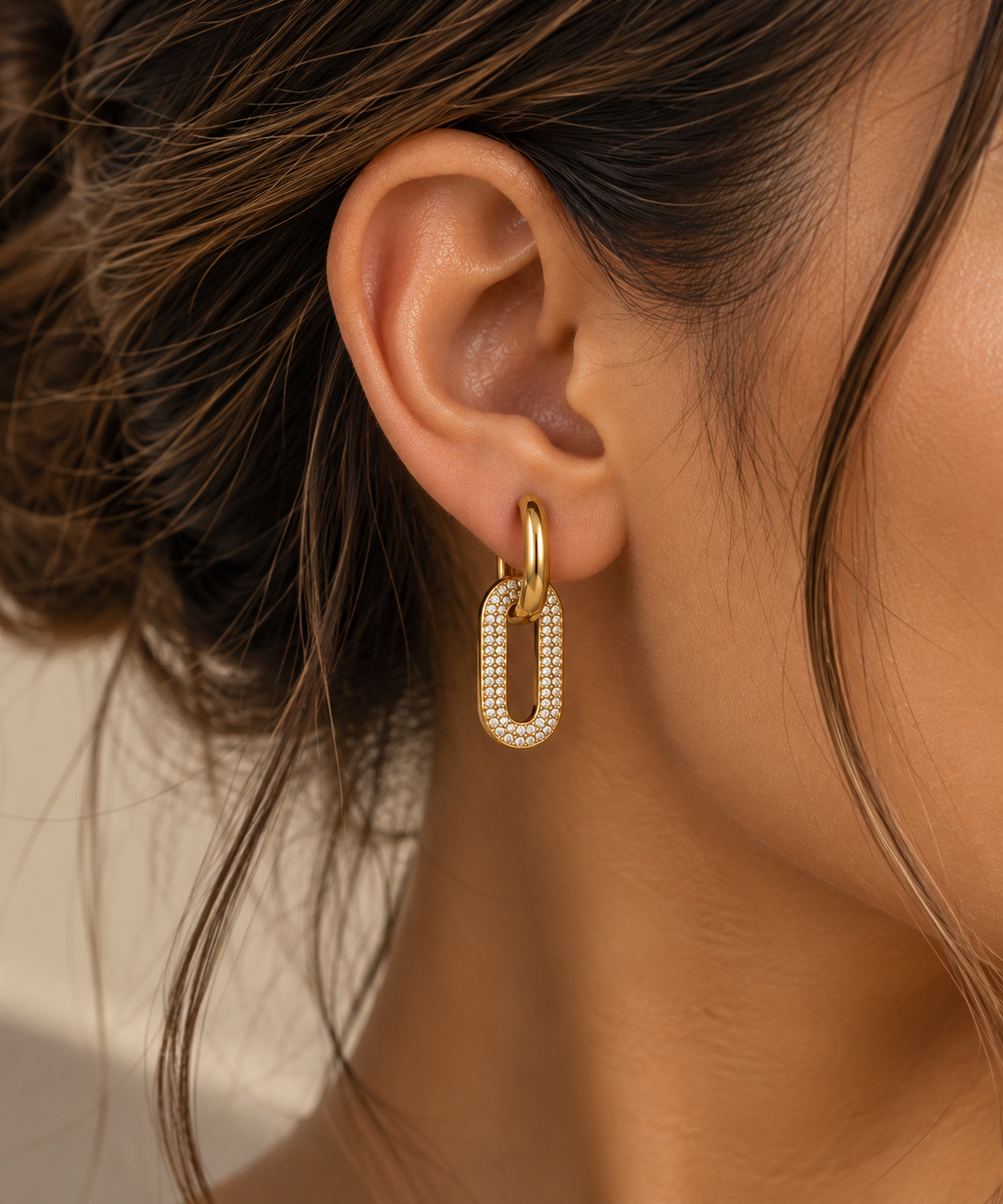 Pavé Link Drop Earrings