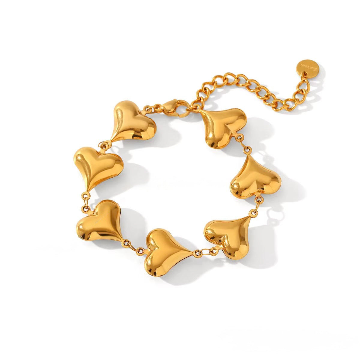3D Puffy Heart Necklace & Bracelet Set